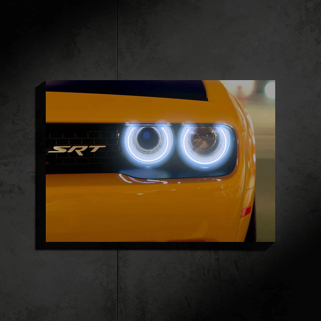 Dogde Challenger SRT Neon Led Araba Poster Tabela