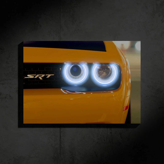 Dogde Challenger SRT Neon Led Araba Poster Tabela