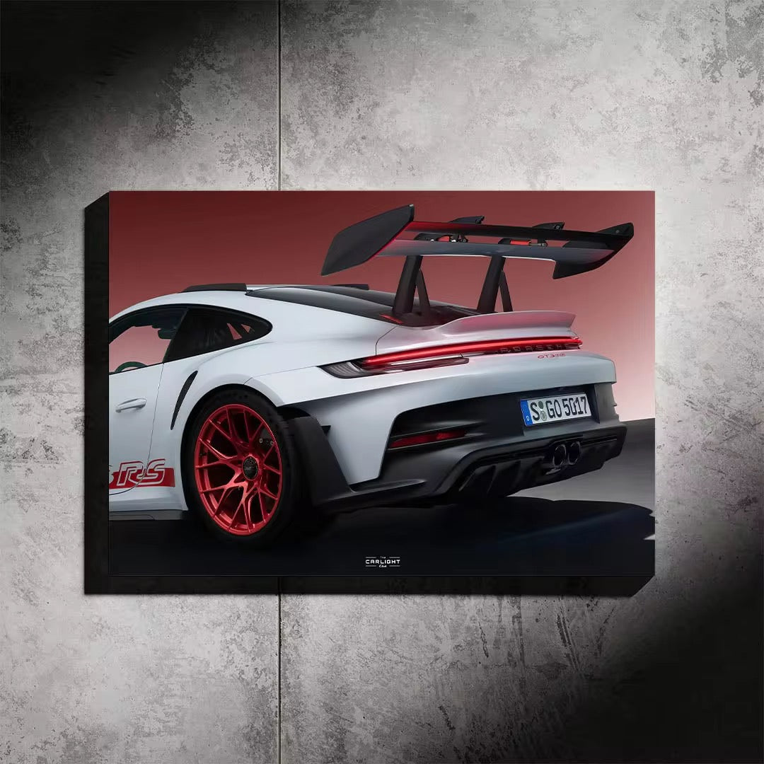 Porsche 911 Turbo S Neon Led Araba Poster Tabela