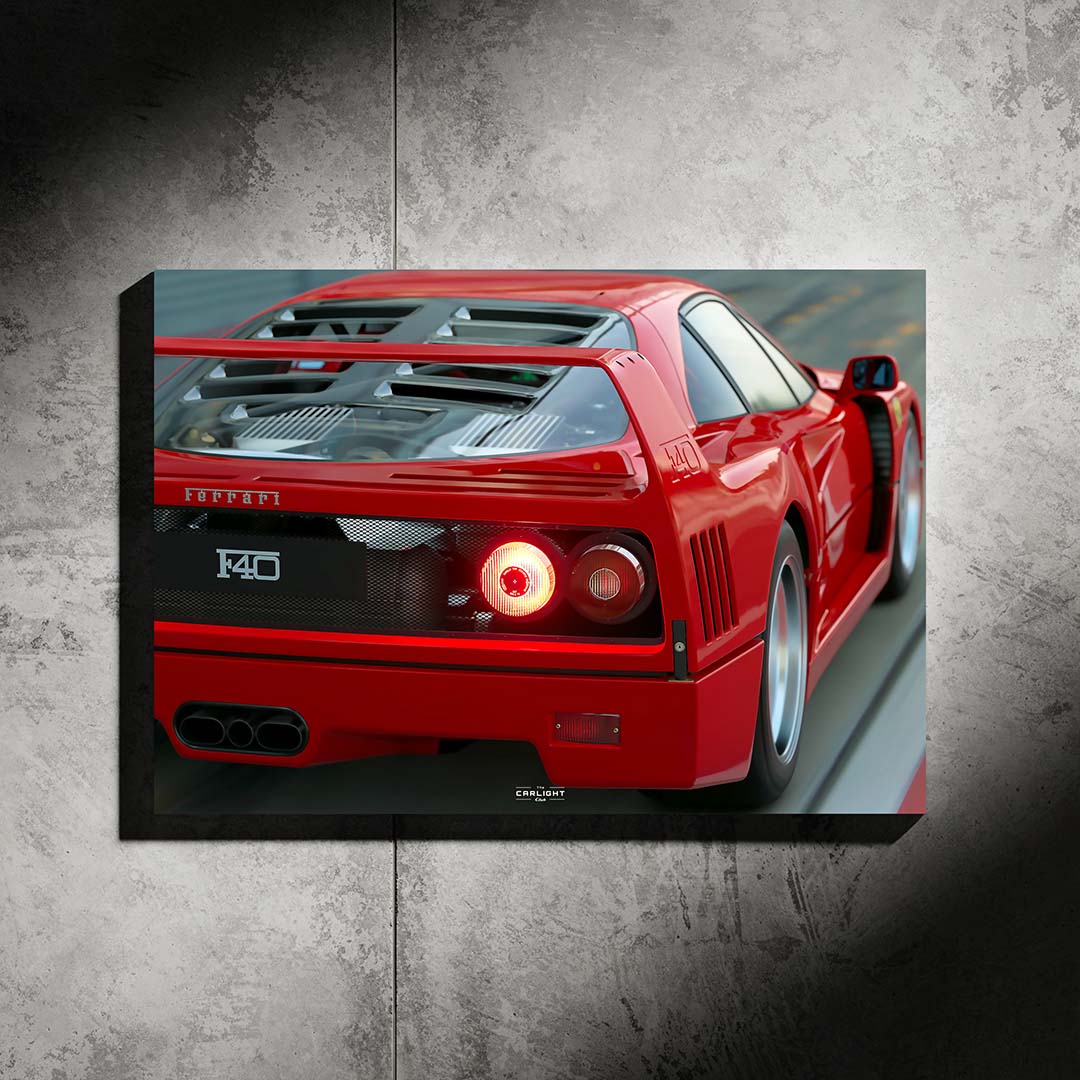 Ferrari F40 Neon Led Araba Poster Tabela