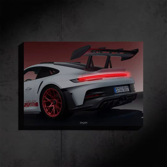 Porsche 911 Turbo S Neon Led Araba Poster Tabela