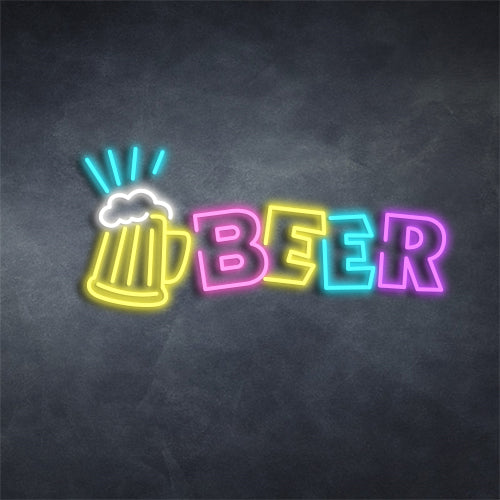 Beer Neon Yazılı Tabela