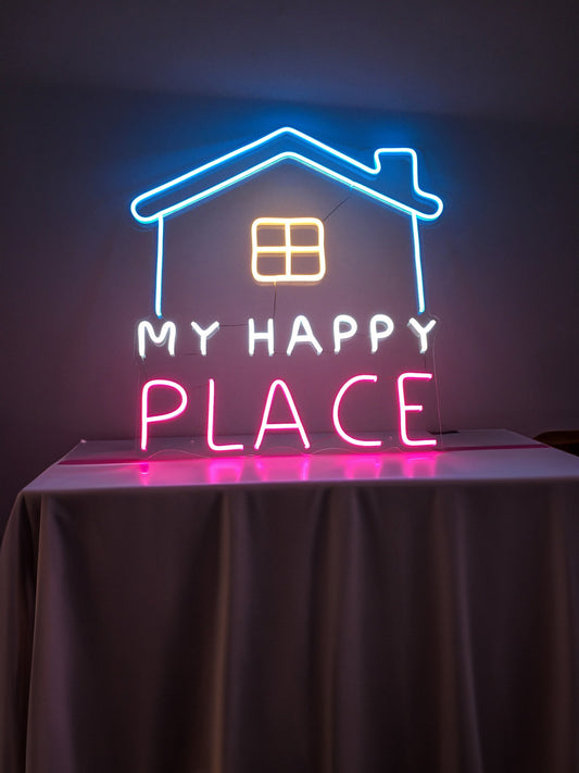 My Happy Place Neon Yazılı Tabela