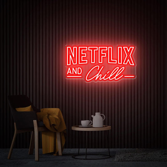 Netflix And Chill Neon Yazılı Tabela