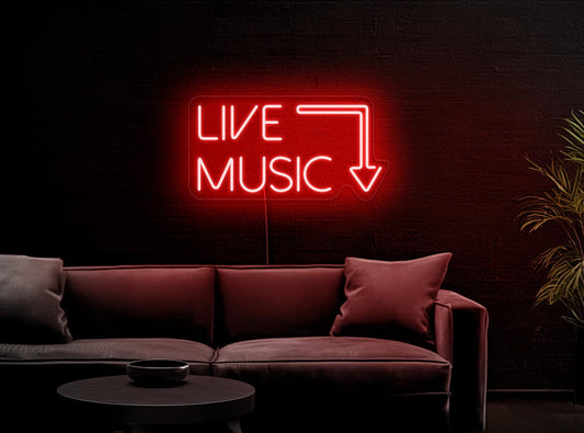 Live Music Neon Yazı Tabela
