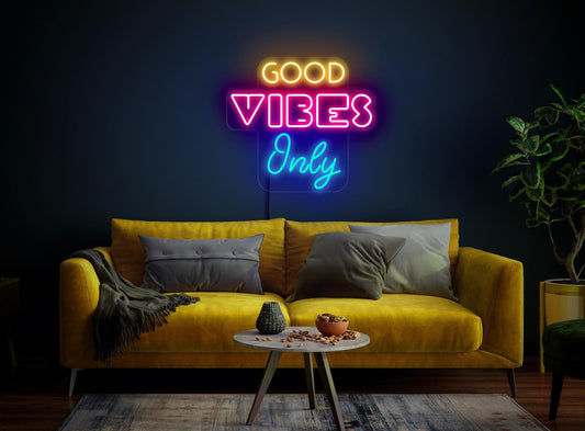Good Vibes Only Neon Yazılı Tabela