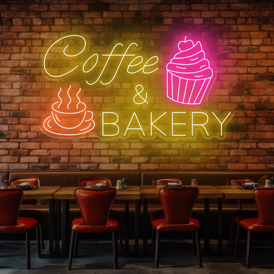 Cofffe & Bakery Neon Yazılı Tabela