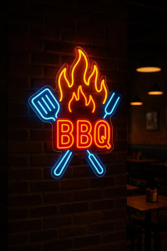 BBQ Neon Yazı Tabela
