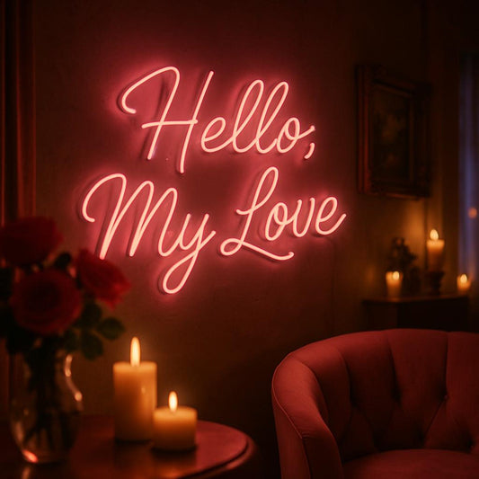 Hello My Love Neon Yazılı Tabela