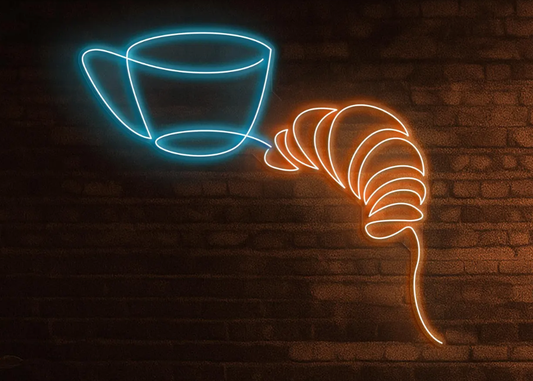 Kahve Ve Kuruvasan Neon Tabela