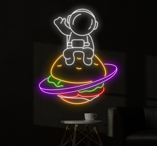 Astronot Burger Neon Tabela