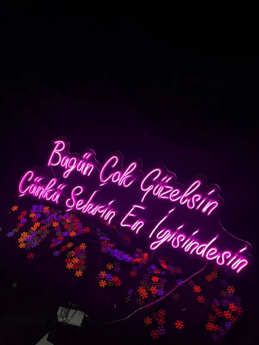 Bugün Çok Güzelsin Çünkü Şehrin En İyisindesin Neon Yazılı Tabela
