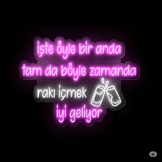 Rakı İyi Gelir Neon Yazılı Tabela