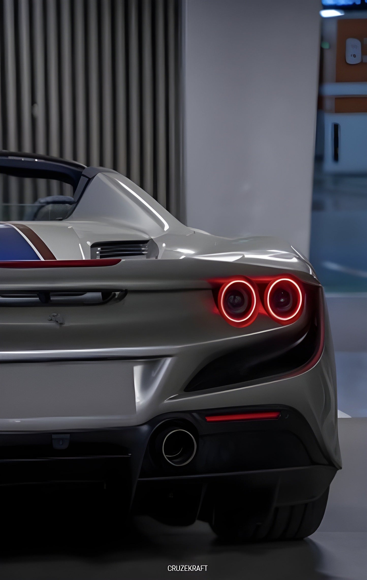 Ferrari Neon Led Araba Poster Tabela