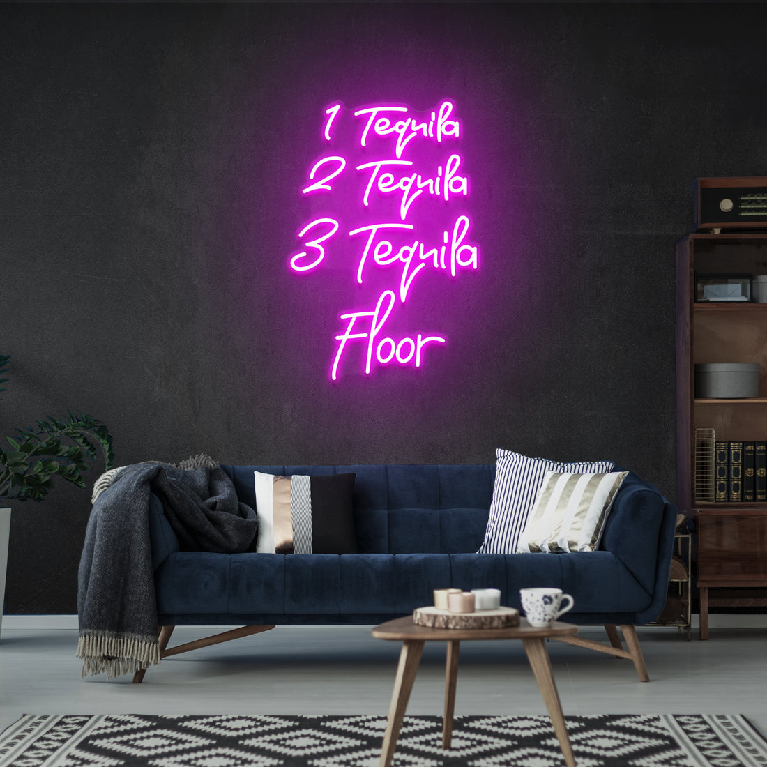 1 2 3 Tequila And Floor Neon Yazılı Tabela