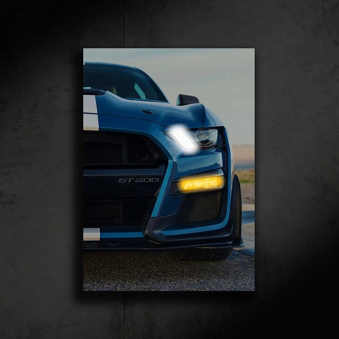 Mustang GT Front Neon Led Araba Poster Tabela