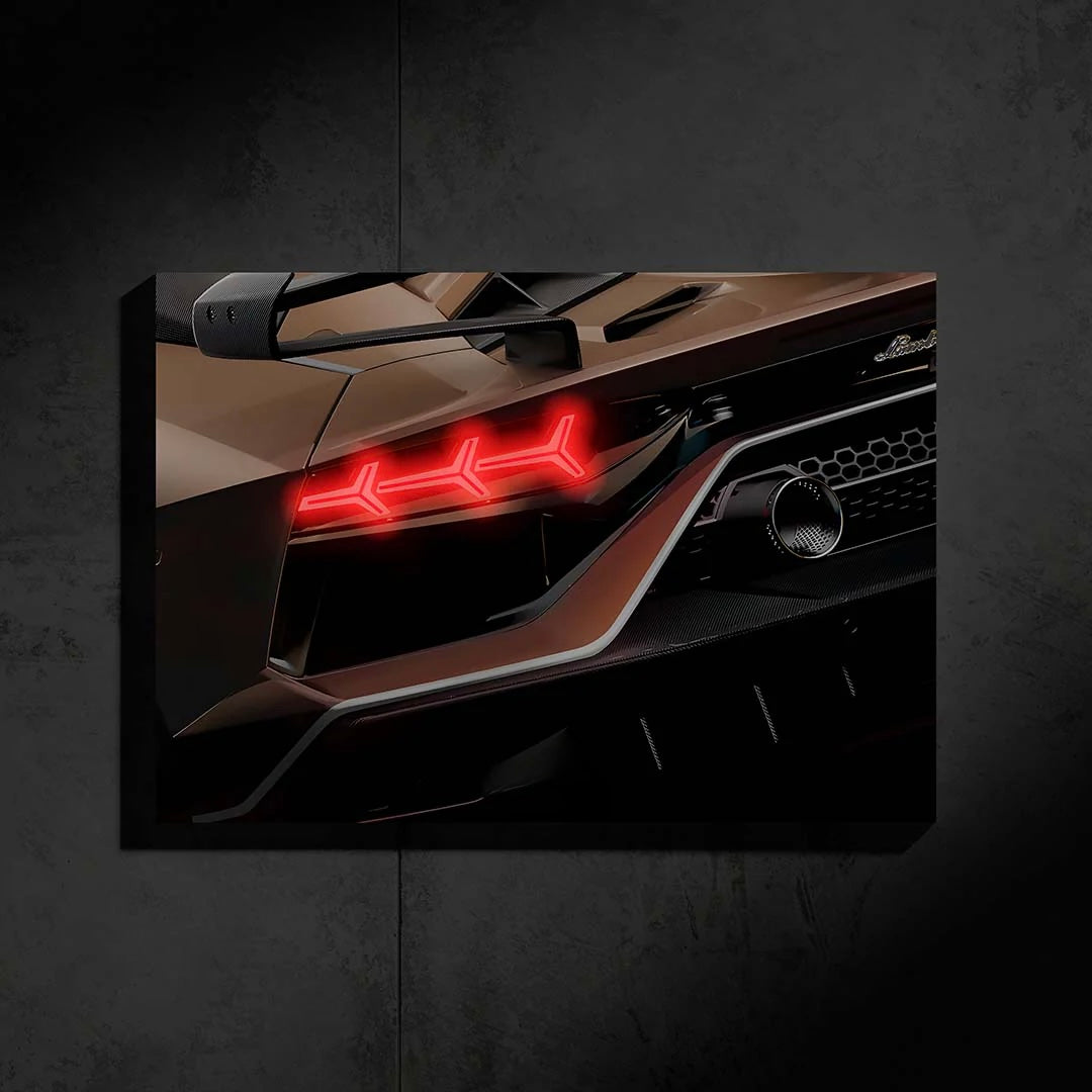 Lamborghini Aventador SVJ Neon Led Araba Poster Tabela