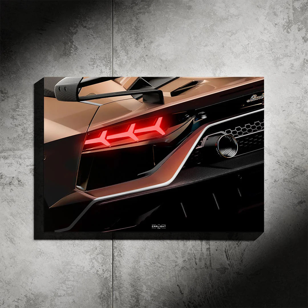 Lamborghini Aventador SVJ Neon Led Araba Poster Tabela