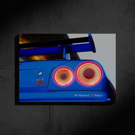 Nissan Gt R35 Neon Led Araba Poster Tabela