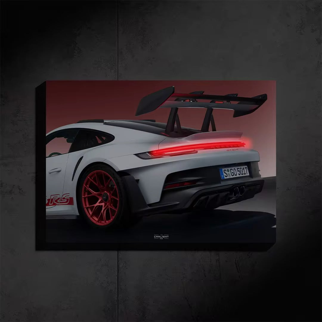 Porsche 911 Turbo S Neon Led Araba Poster Tabela