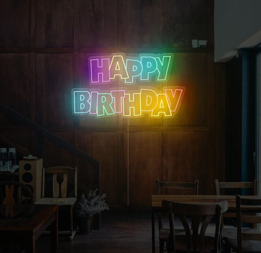 Happy Birthday Neon Yazılı Tabela