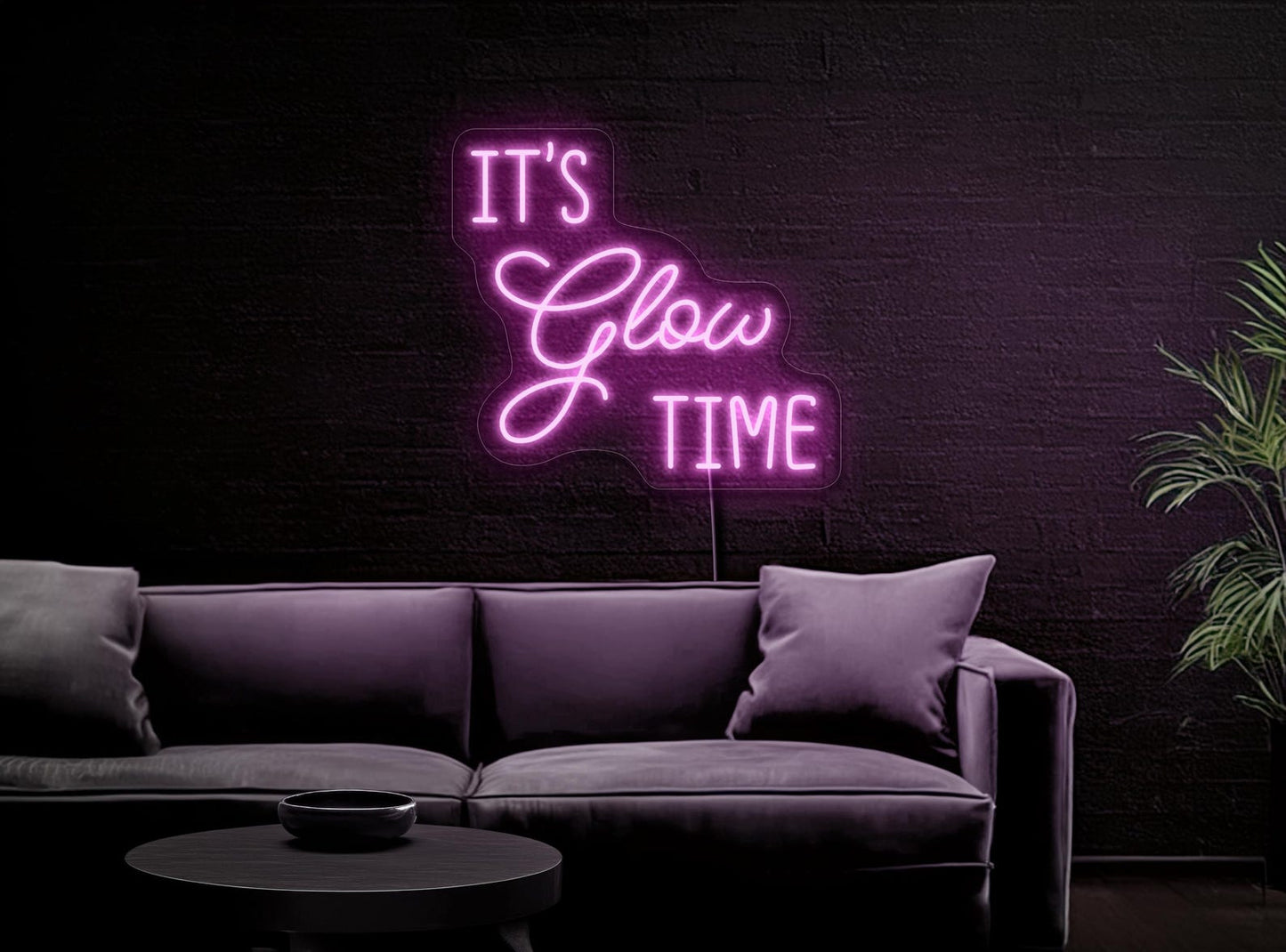 It's Glow Time Neon Yazılı Tabela