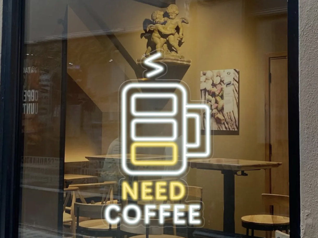 Need Coffee Neon Yazılı Tabela